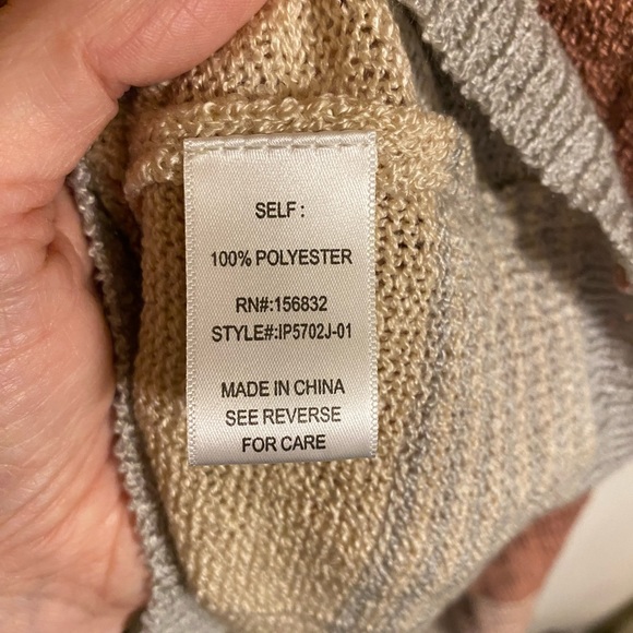 BiBi multi color striped long sleeve sweater size XL, new with tags - Picture 4 of 12